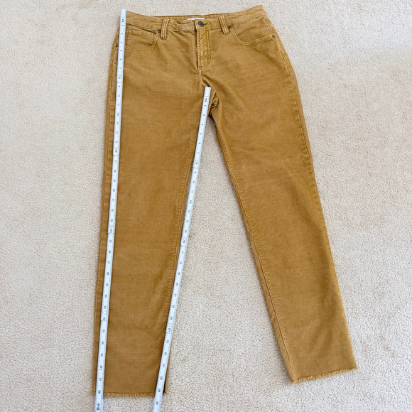 Carve Designs Mustard Organic Cotton Blend Corduroy Frayed Hem Pants Size 6 - Picture 9 of 11